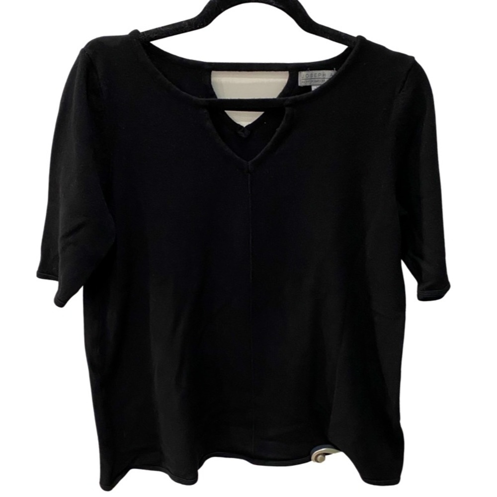 Joseph A Women’s Black Cut-out V-neck Sweater Large